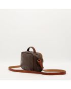 Borsa a tracolla in pelle macadam marrone scuro - Buone condizioni - 15x22x10 cm