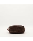 Borsa a tracolla in pelle macadam marrone scuro - Buone condizioni - 15x22x10 cm