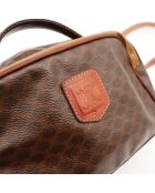 Borsa a tracolla in pelle macadam marrone scuro - Buone condizioni - 15x22x10 cm