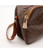 Borsa a tracolla in pelle macadam marrone scuro - Buone condizioni - 15x22x10 cm