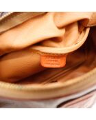 Borsa a tracolla in pelle macadam marrone scuro - Buone condizioni - 15x22x10 cm