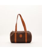 Bolso con forma de mariposa macadán marrón, en buen estado, 26 x 14 x 14 cm