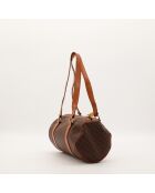 Bolso con forma de mariposa macadán marrón, en buen estado, 26 x 14 x 14 cm