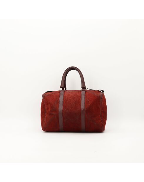 Sac en cuir Boston Suede bordeaux - 28 x 19 x 16 cm