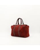 Sac en cuir Boston Suede bordeaux - 28 x 19 x 16 cm
