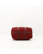 Sac en cuir Boston Suede bordeaux - 28 x 19 x 16 cm