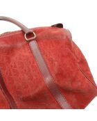 Sac en cuir Boston Suede bordeaux - 28 x 19 x 16 cm