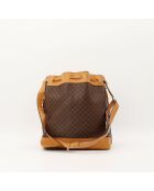 Borsa a secchiello in macadam marrone - Buone condizioni - 25x29x12cm