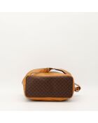 Borsa a secchiello in macadam marrone - Buone condizioni - 25x29x12cm