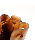 Borsa a secchiello in macadam marrone - Buone condizioni - 25x29x12cm