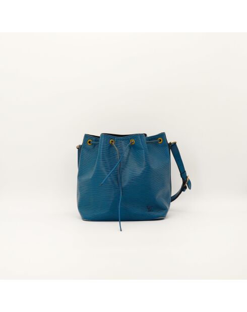 Sac en cuir Petit Noé Épi bleu - 25 x 26 x 20 cm