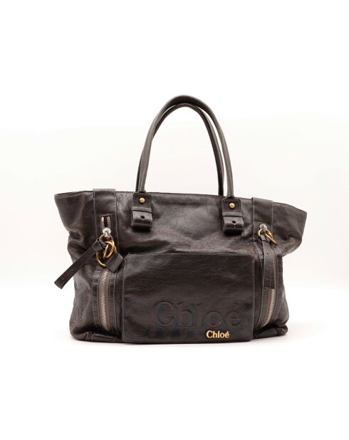 Cabas marron profond - 36 x 30 x 16 cm