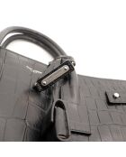 Sac de Jour en cuir Embossé Crocodile noir - 36 x 25 x 17 cm
