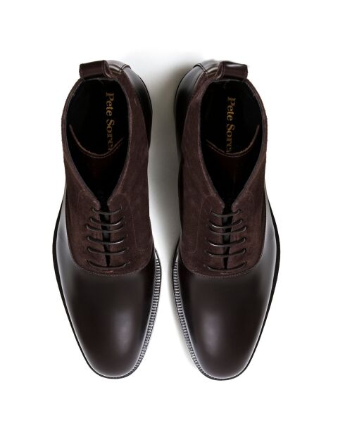 Boots en Cuir et Velours de Cuir Aspen marron