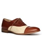 Richelieus en Cuir et Toile Marlone beige/camel
