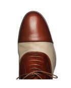 Richelieus en Cuir et Toile Marlone beige/camel