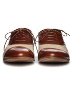 Richelieus en Cuir et Toile Marlone beige/camel