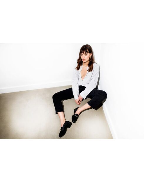 Mocassins en cuir Chloe Royal noirs