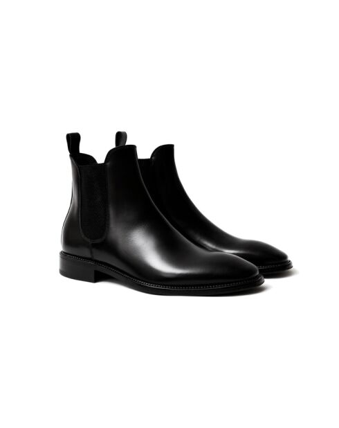 Boots Chelsea en cuir Phantom noires