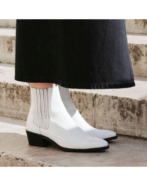Chelsea boots en Cuir Celine blanches