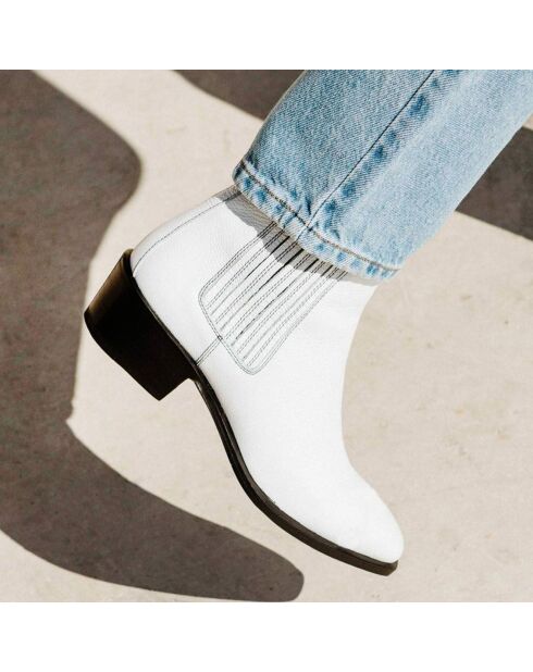 Chelsea boots en Cuir Celine blanches