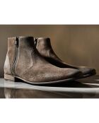 Boots en Velours de Cuir Hurricane marron