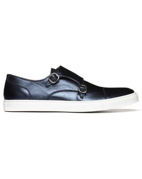 Monks en Cuir Olga marine