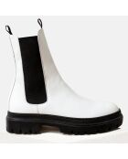 Chelsea boots en Cuir Bianca blanches