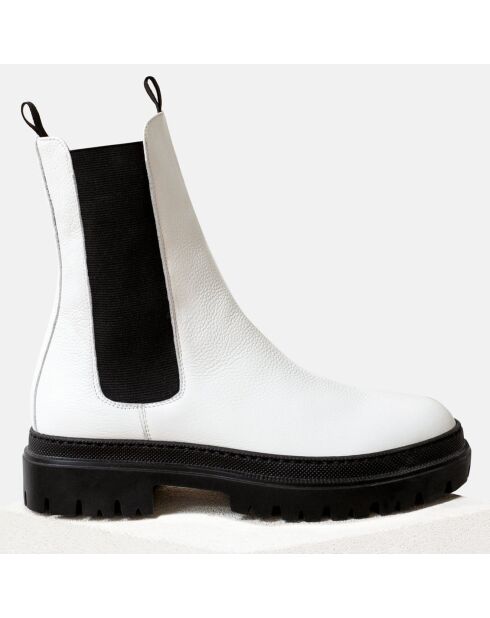 Chelsea boots en Cuir Bianca blanches