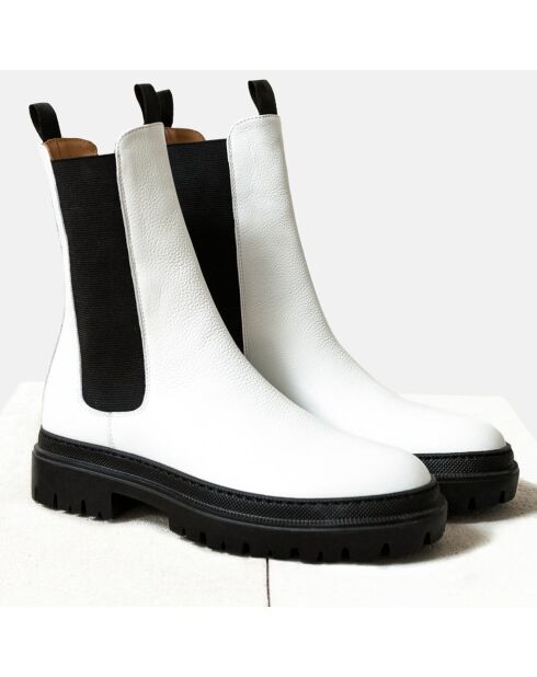 Chelsea boots en Cuir Bianca blanches