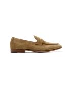 Mocassins en cuir velours Palerme brun noisette