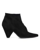 Boots en Velours de Cuir Jim noires - Talon 8 cm