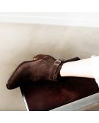 Bottines en Velours de Cuir Chiara marron foncé