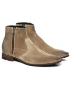 Boots en Velours de Cuir Hurricane beige clair