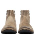 Boots en Velours de Cuir Hurricane beige clair