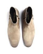 Boots en Velours de Cuir Hurricane beige clair