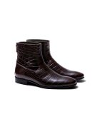 Bottines en cuir Mac Gill Croco Tdm brunes