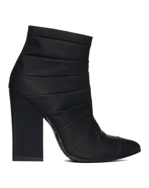Boots en Cuir Jill noires Talon 9 cm