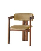 Stoel CO walnoot lichttaupe - l. 58 cm x H. 76 cm x D. 49 cm