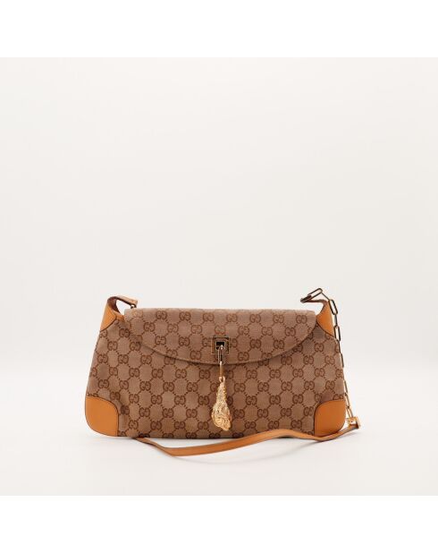 Pochette Jackie marron - 15 x 8 x 1 cm