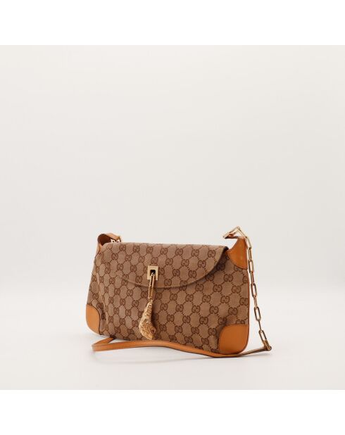 Pochette Jackie marron - 15 x 8 x 1 cm