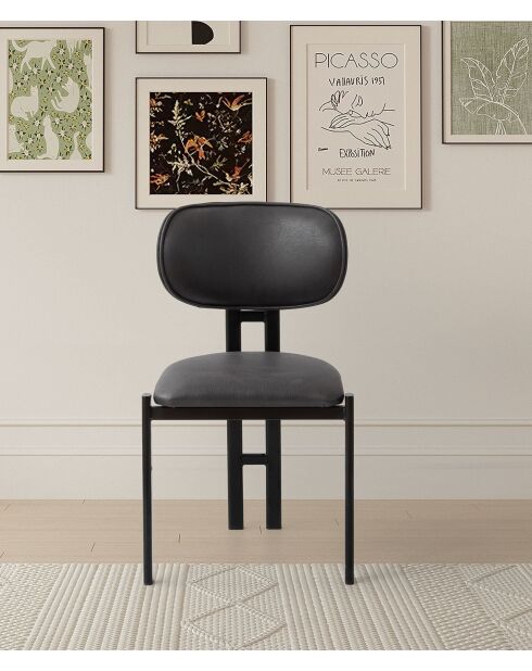Set van 2 stoelen Muriz zwart antraciet - l.43 cm x H. 83 cm x D. 47,5 cm