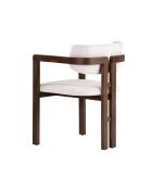 Witte stoel van Toscaans notenhout - l. 54 cm x H. 76 cm x D. 54 cm