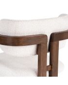 Witte stoel van Toscaans notenhout - l. 54 cm x H. 76 cm x D. 54 cm