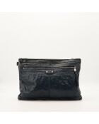Pochette en cuir City bleu marine - 38 x 25 x 2 cm