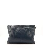 Pochette en cuir City bleu marine - 38 x 25 x 2 cm