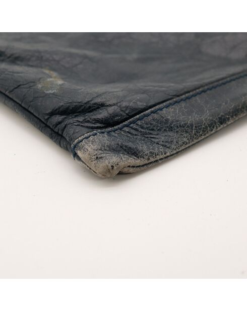 Pochette en cuir City bleu marine - 38 x 25 x 2 cm