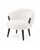 Elegante sillón de madera natural de color caqui, 55 cm de largo x 60 cm de alto x 55 cm de profundidad
