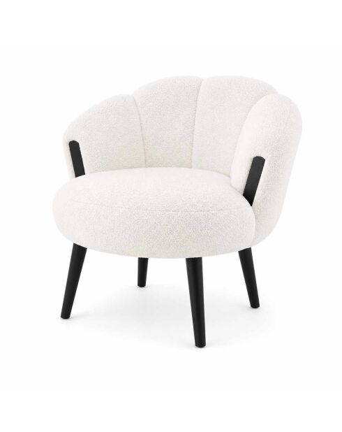 Elegante sillón de madera natural de color caqui, 55 cm de largo x 60 cm de alto x 55 cm de profundidad