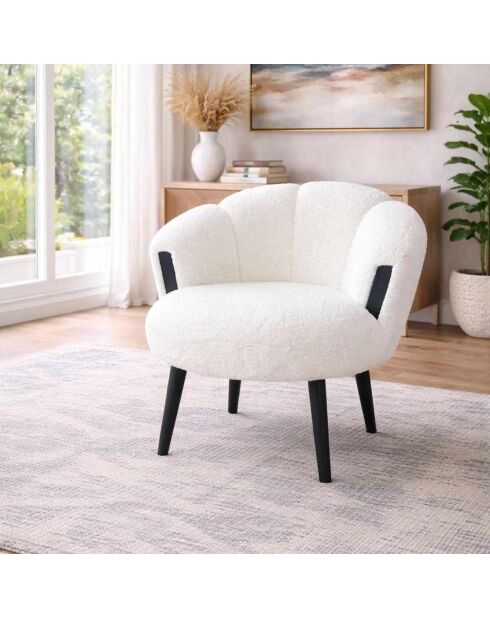 Elegante sillón de madera natural de color caqui, 55 cm de largo x 60 cm de alto x 55 cm de profundidad
